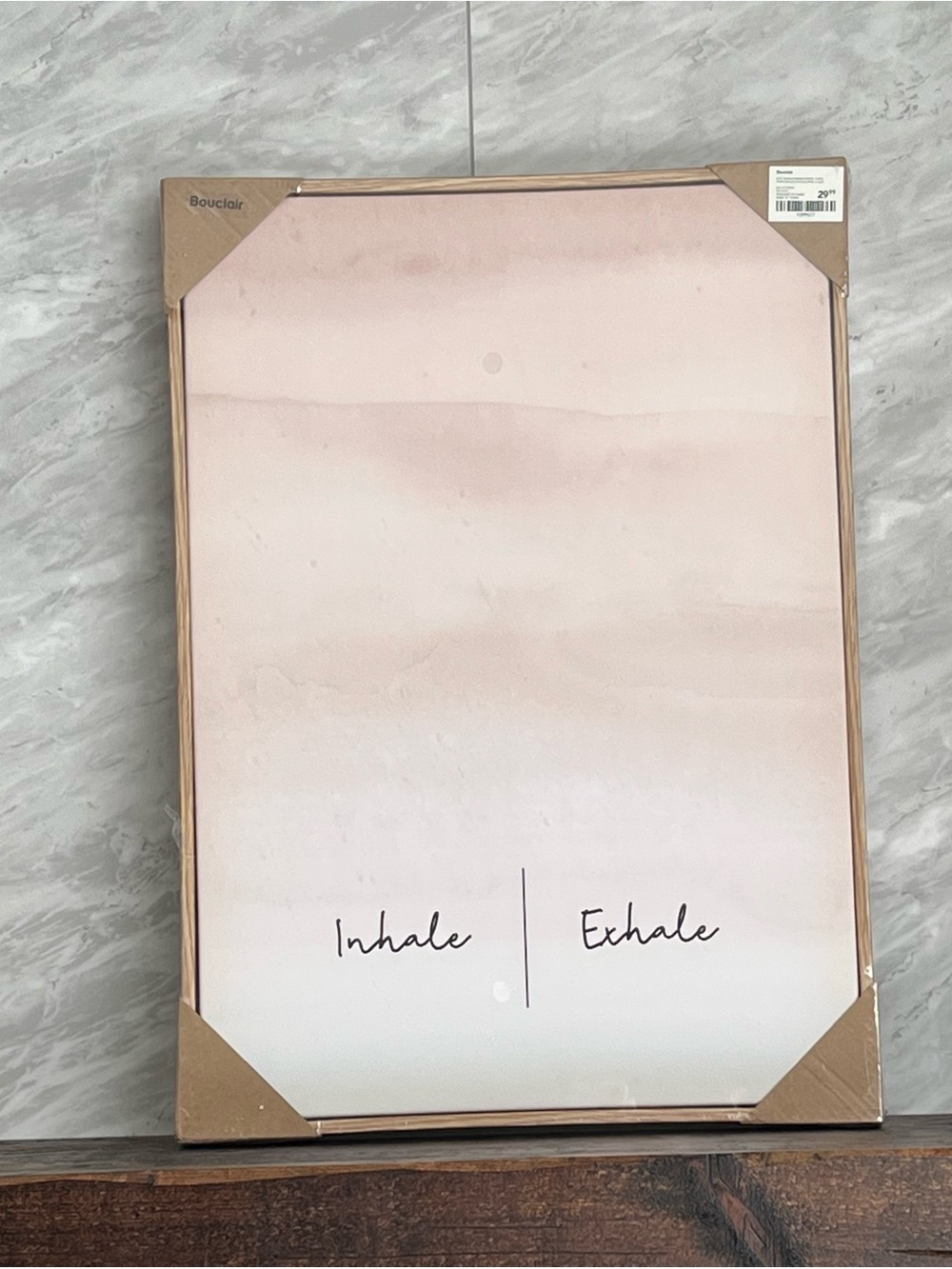 Inhale Exhale Pink Ombre Wall Art